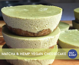 Delicioso cheesecake vegano de Hemp & Matcha