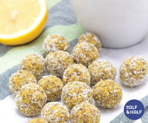 Bolitas energéticas hechas con cúrcuma