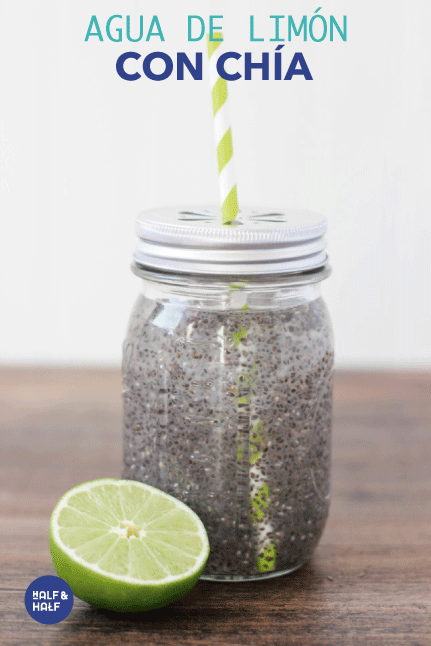 Agua refrescante de limón + chía + pepino