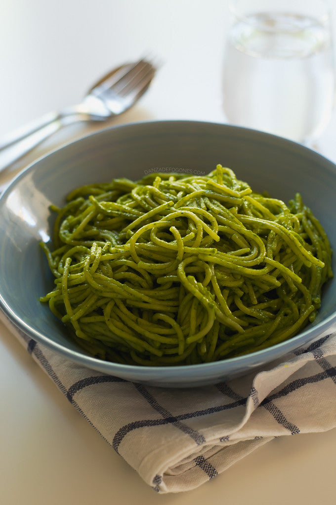 Espagueti verde sin lácteos