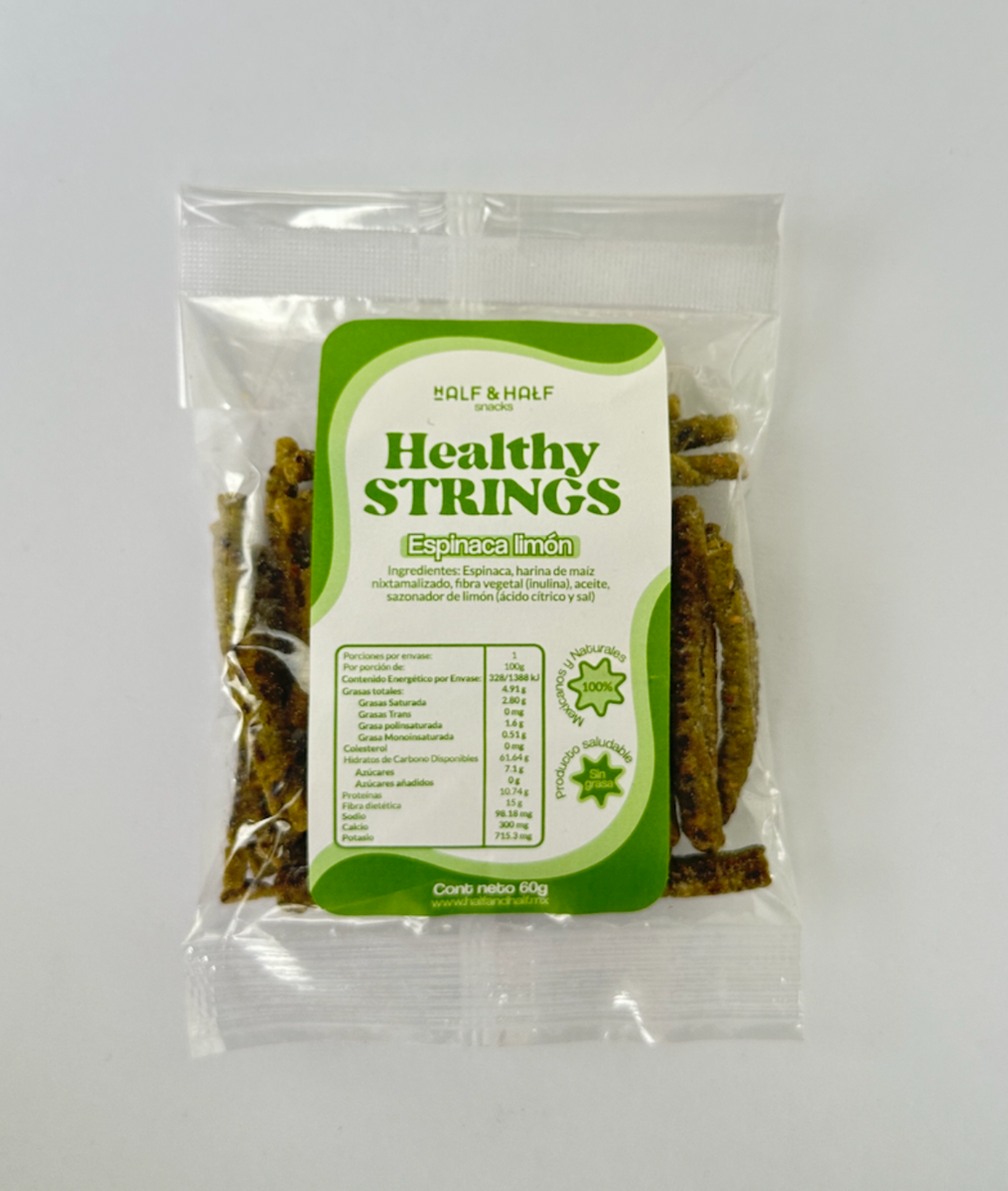 Long String Snacks Healthy Strings Espinaca Limón – Half & Half Mx