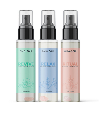 Om and Soul Kit 3 Sprays de Aromaterapia (30mL) - RELAX + REVIVE + RITUAL