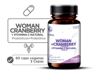 Bioflora Woman + cranberry + vitamina C (60 capsulas)