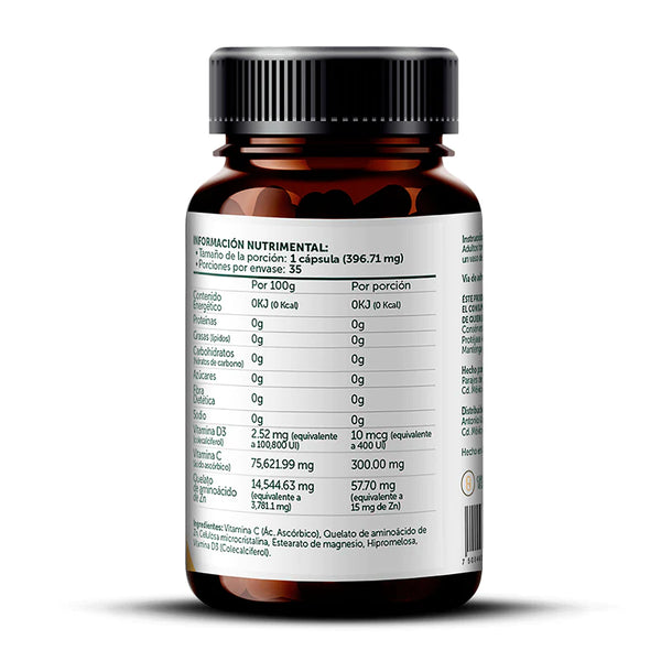 Bioflora Vitamina D+C+ZINC (35 Caps)