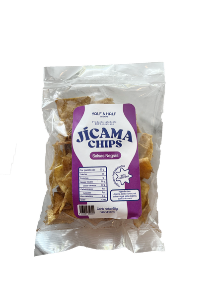 Mix Jicama Pepino Salsas Negras chips Half & Half