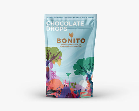 Bonito: Chocolate obscuro endulzado con monkfruit