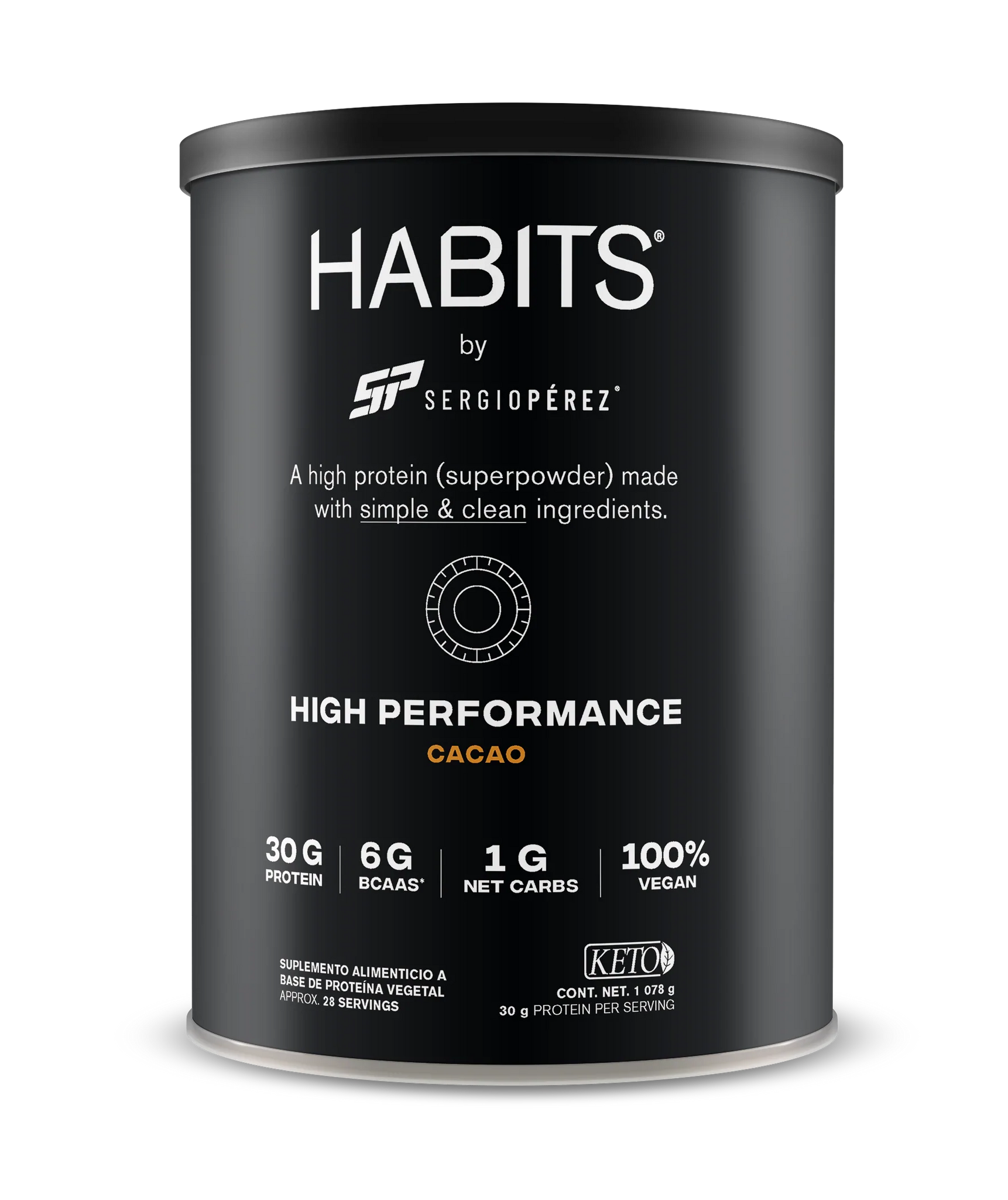 Habits: Proteína High Performance sabor cacao - 1078 gr