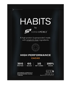 Habits: Proteína High Performance Caja Sachets sabor cacao